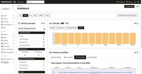 Nuevo panel de administración en PrestaShop 9 con diseño renovado y mejoras en usabilidad.